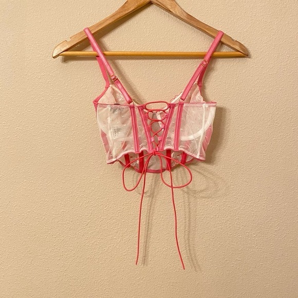 Beginning Boutique Floral Lace Tie Corset Coquette Women sz 4 US Valentine's - Picture 6 of 10